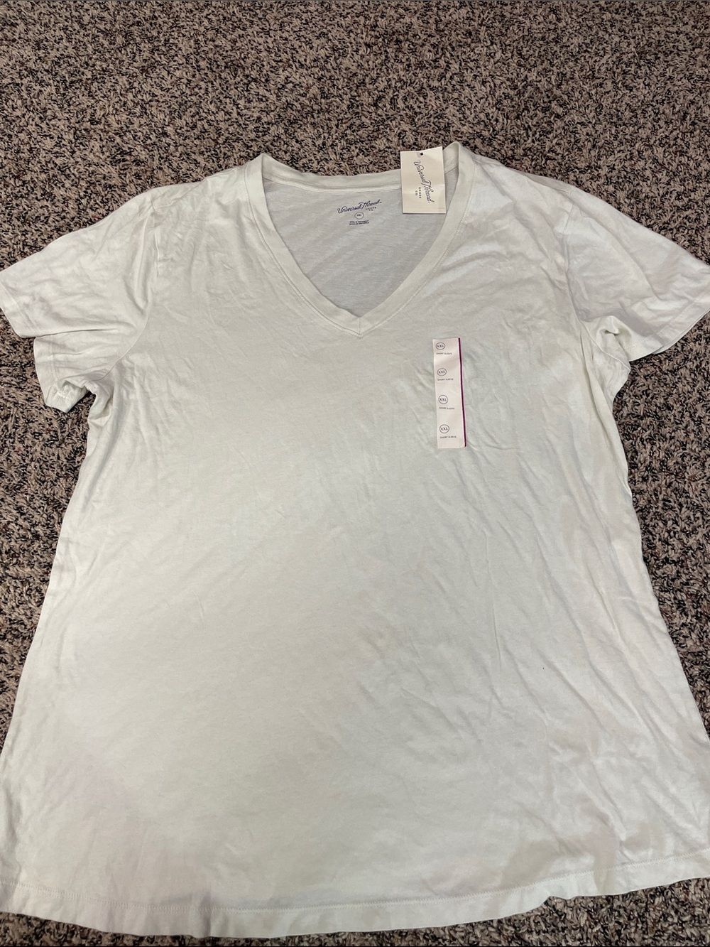 Universal Thread Relaxed Fit V-Neck Short Sleeve Tee Plus Size XXL Cream NWT
